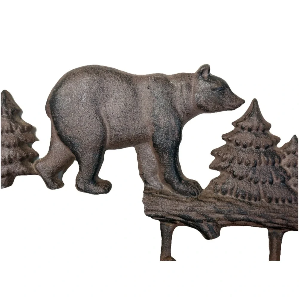 Cast Iron Bear Wall Key Rack‎ Holder 4 Hooks Coat Hook Home Decor